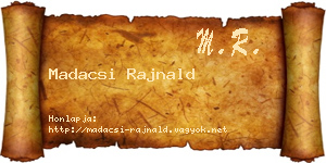 Madacsi Rajnald névjegykártya